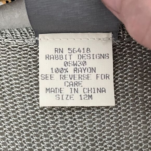 Rabbit Rabbit Rabbit Light Silvery Sage Open-Knit Cropped Sweater NWOT VTG - Picture 9 of 9